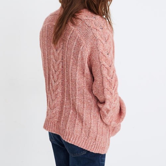 Madewell Bubble-Sleeve Cableknit Cardigan Sweater - Picture 4 of 7
